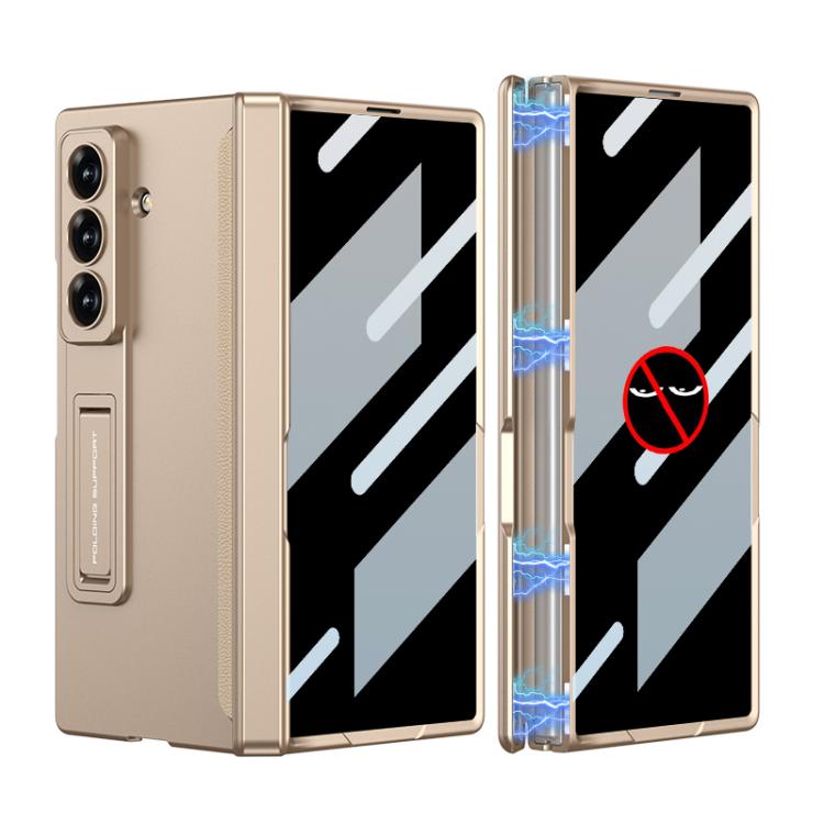 For Samsung Galaxy Z Fold7 5G GKK Integrated Privacy Film Magnetic Folding Full Cover Phone Case(Gold) - Galaxy Z Fold7 5G Cases by GKK | Online Shopping UK | buy2fix