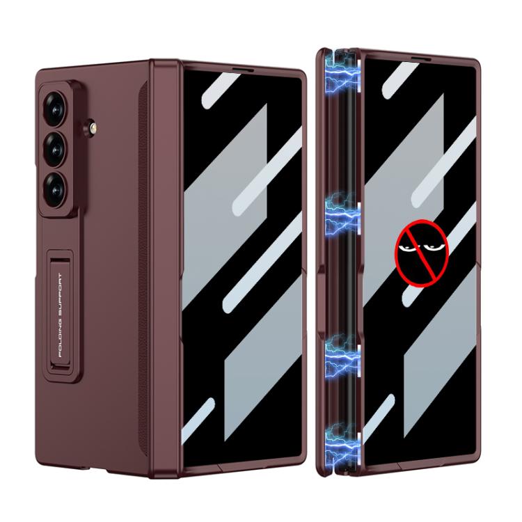 For Samsung Galaxy Z Fold7 5G GKK Integrated Privacy Film Magnetic Folding Full Cover Phone Case(Wine Red) - Galaxy Z Fold7 5G Cases by GKK | Online Shopping UK | buy2fix