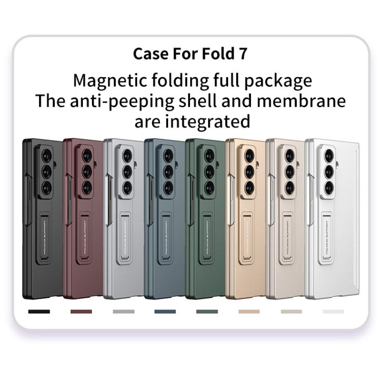 For Samsung Galaxy Z Fold7 5G GKK Integrated Privacy Film Magnetic Folding Full Cover Phone Case(Titanium Grey) - Galaxy Z Fold7 5G Cases by GKK | Online Shopping UK | buy2fix