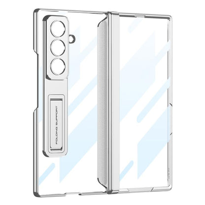 For Samsung Galaxy Z Fold7 5G GKK Integrated Magnetic Phantom Hinge Phone Case with Holder(Silver) - Galaxy Z Fold7 5G Cases by GKK | Online Shopping UK | buy2fix