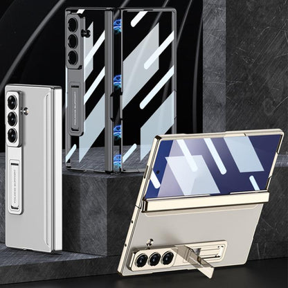 For Samsung Galaxy Z Fold7 5G GKK Integrated Magnetic Phantom Hinge Phone Case with Holder(Gold) - Galaxy Z Fold7 5G Cases by GKK | Online Shopping UK | buy2fix