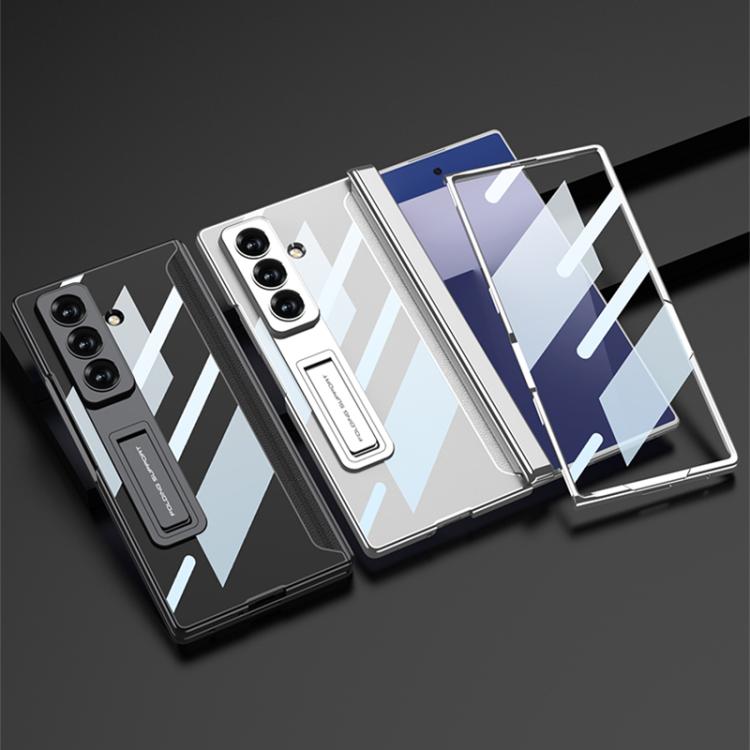 For Samsung Galaxy Z Fold7 5G GKK Integrated Magnetic Phantom Hinge Phone Case with Holder(Black) - Galaxy Z Fold7 5G Cases by GKK | Online Shopping UK | buy2fix