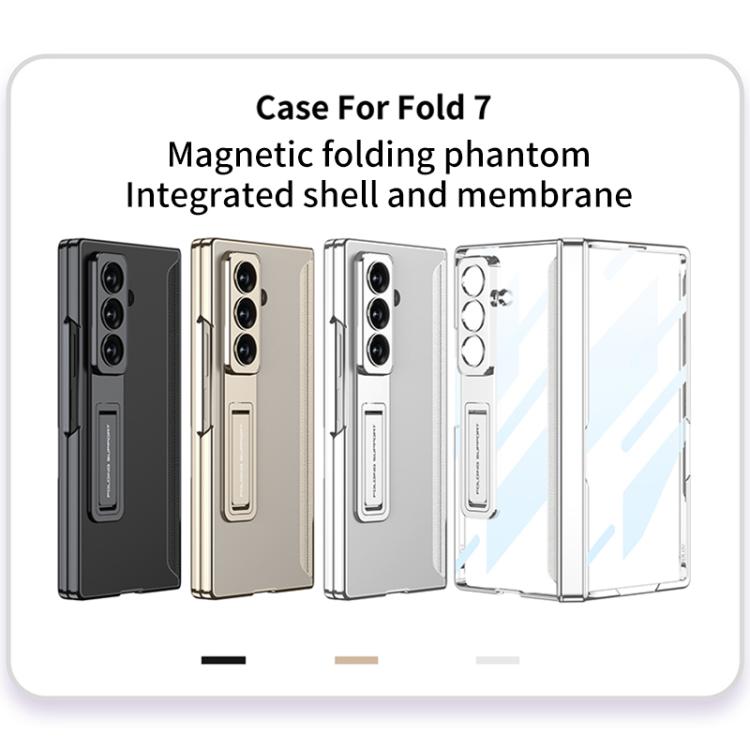 For Samsung Galaxy Z Fold7 5G GKK Integrated Magnetic Phantom Hinge Phone Case with Holder(Gold) - Galaxy Z Fold7 5G Cases by GKK | Online Shopping UK | buy2fix
