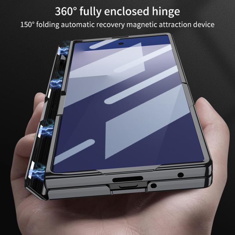 For Samsung Galaxy Z Fold7 5G GKK Integrated Magnetic Phantom Hinge Phone Case with Holder(Black) - Galaxy Z Fold7 5G Cases by GKK | Online Shopping UK | buy2fix