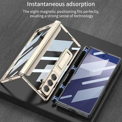 For Samsung Galaxy Z Fold7 5G GKK Integrated Magnetic Phantom Hinge Phone Case with Holder(Silver) - Galaxy Z Fold7 5G Cases by GKK | Online Shopping UK | buy2fix
