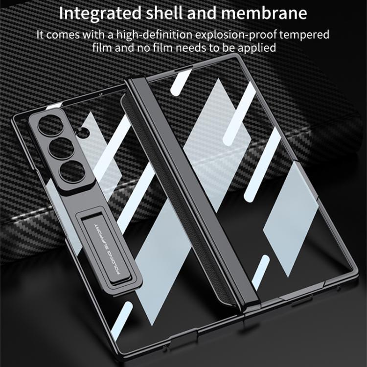 For Samsung Galaxy Z Fold7 5G GKK Integrated Magnetic Phantom Hinge Phone Case with Holder(Black) - Galaxy Z Fold7 5G Cases by GKK | Online Shopping UK | buy2fix
