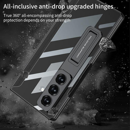 For Samsung Galaxy Z Fold7 5G GKK Integrated Magnetic Phantom Hinge Phone Case with Holder(Black) - Galaxy Z Fold7 5G Cases by GKK | Online Shopping UK | buy2fix