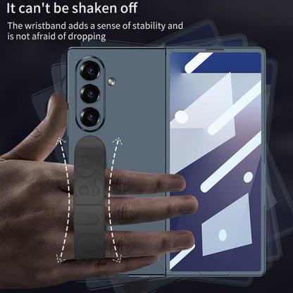 For Samsung Galaxy Z Fold7 5G GKK Integrated Silicone Wristband Folding Phone Case(Grey) - Galaxy Z Fold7 5G Cases by GKK | Online Shopping UK | buy2fix