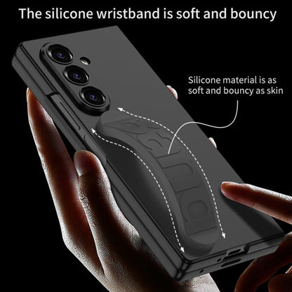 For Samsung Galaxy Z Fold7 5G GKK Integrated Silicone Wristband Folding Phone Case(Grey) - Galaxy Z Fold7 5G Cases by GKK | Online Shopping UK | buy2fix