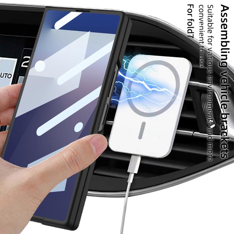 For Samsung Galaxy Z Fold7 5G GKK Integrated Ultra-thin MagSafe Magnetic Folding Phone Case(Silver) - Galaxy Z Fold7 5G Cases by GKK | Online Shopping UK | buy2fix