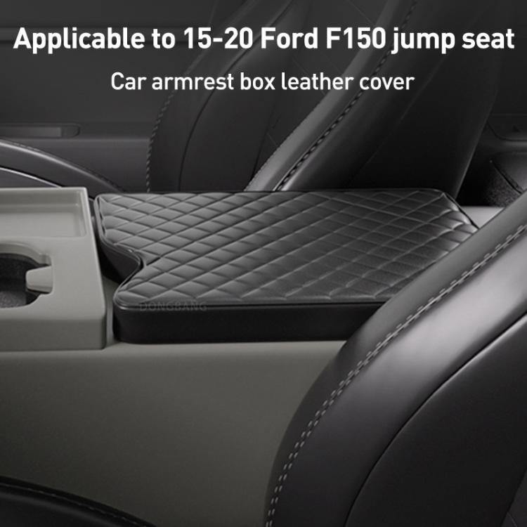Car Central Armrest Box Protective Leather Cover Mat for Ford F150 2015-2022(Grey) - Seat Accessories by buy2fix | Online Shopping UK | buy2fix