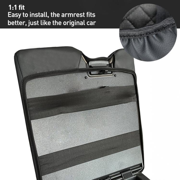 Car Central Armrest Box Protective Leather Cover Mat for Ford F150 2015-2022(Grey) - Seat Accessories by buy2fix | Online Shopping UK | buy2fix