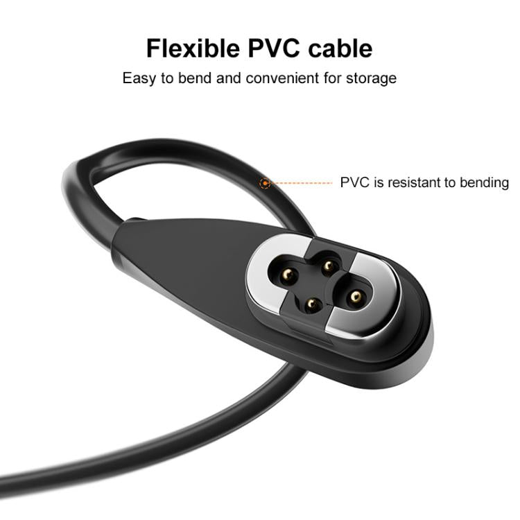 USB to 4 Pin Bone Conduction Earphone Magnetic Charging Cable For Shokz OpenSwim Pro S710(Black) - Other Accessories by buy2fix | Online Shopping UK | buy2fix