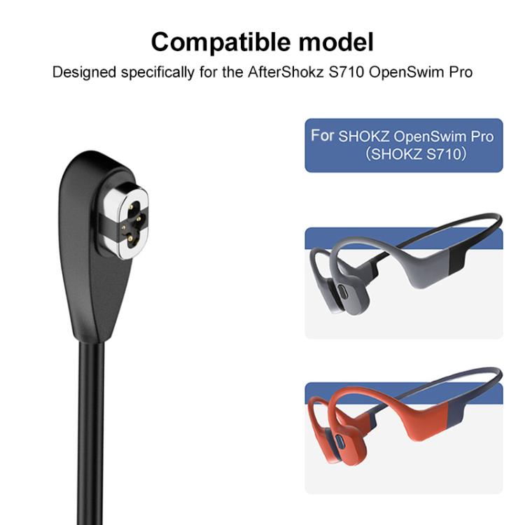 USB to 4 Pin Bone Conduction Earphone Magnetic Charging Cable For Shokz OpenSwim Pro S710(Black) - Other Accessories by buy2fix | Online Shopping UK | buy2fix