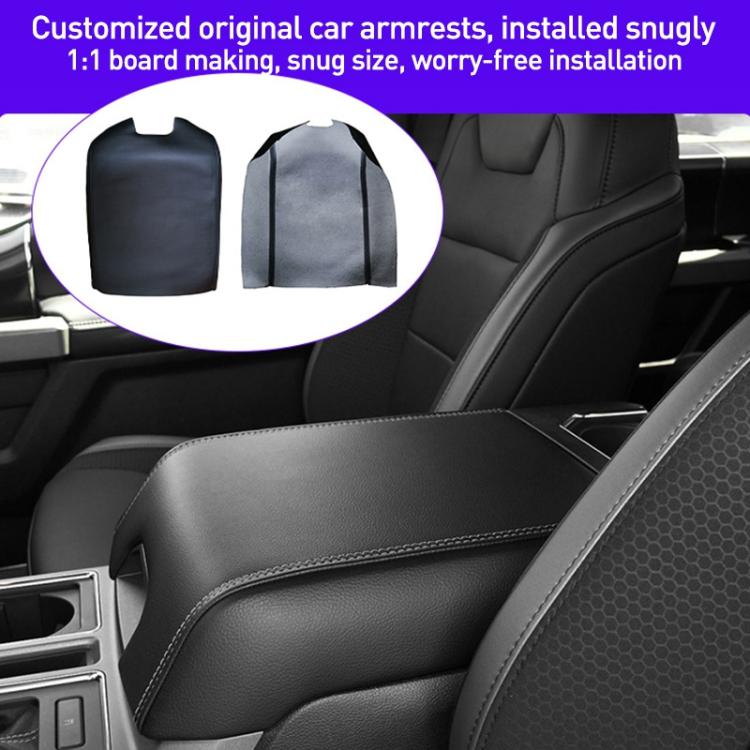 Car Central Armrest Box Protective Leather Cover Mat for Ford F150 2015-2020(Grey) - Seat Accessories by buy2fix | Online Shopping UK | buy2fix