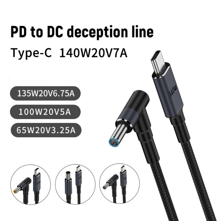1.8m 140W Type-C to DC Laptop Charging Cable, Model:DC7.4x5.0mm For DELL - For Dell by buy2fix | Online Shopping UK | buy2fix