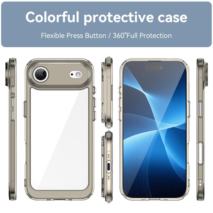 For iPhone Air Colorful Series Acrylic + TPU Phone Case(Transparent Grey) - iPhone Air Cases by buy2fix | Online Shopping UK | buy2fix