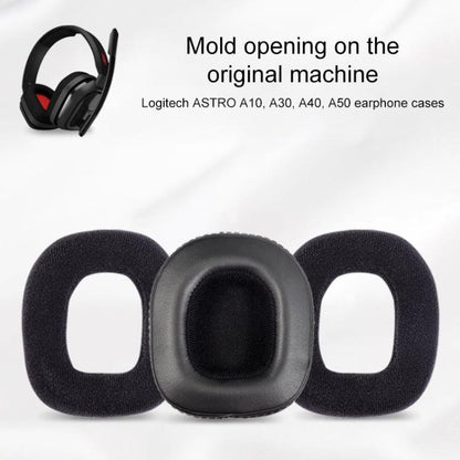 2pcs Self-adhesive Replacement Earpads For Logitech Astro A10 / A50, Material:Flannel Fabric(Black) - Earmuff & Pad by buy2fix | Online Shopping UK | buy2fix