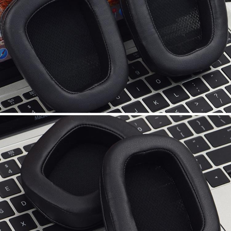 2pcs Insert Replacement Earpads For Logitech G533 / G633 / G635 / G933 / G935, Material:Protein Leather and Ice Silk Fabric(Black) - Earmuff & Pad by buy2fix | Online Shopping UK | buy2fix