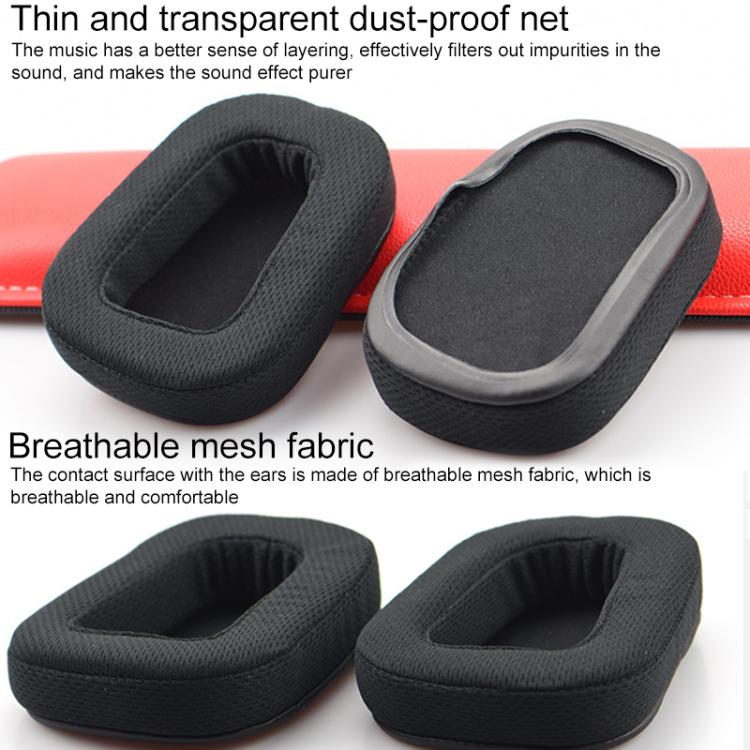 1 Pair Printing Insert Replacement Earpads For Logitech G533 / G633 / G635 / G933 / G935, Material:Protein Leather(Black Mesh) - Earmuff & Pad by buy2fix | Online Shopping UK | buy2fix