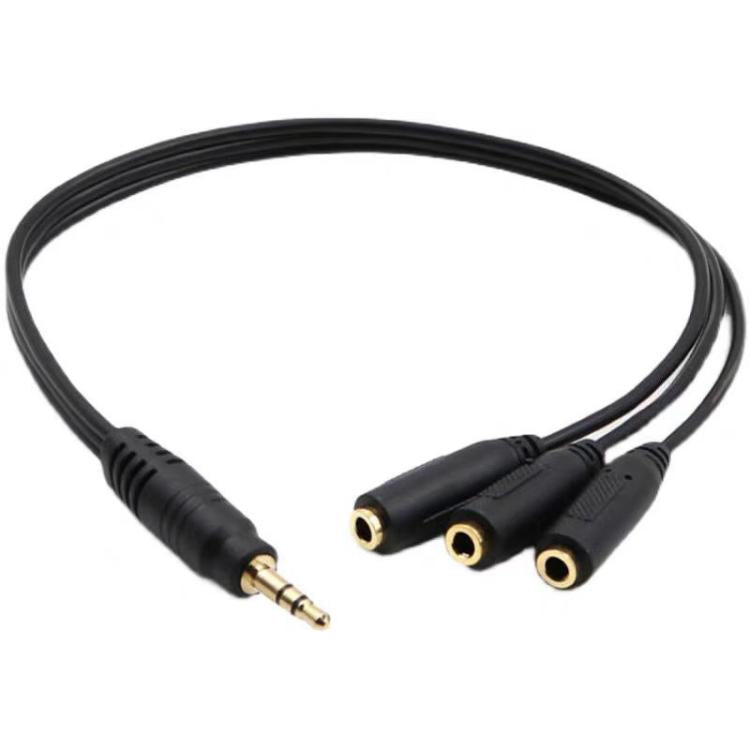 3 in 1 DC 3.5mm Audio Cable with Stereo(Black) - Cable & Splitter by buy2fix | Online Shopping UK | buy2fix