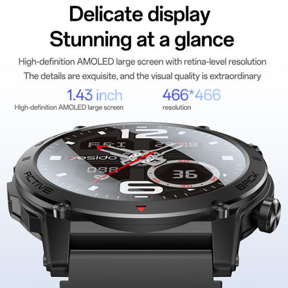 Yesido IO31 1.43 inch AMOLED Screen Smart Watch Support BT Call / Heart Rate(Black) - Smart Watches by Yesido | Online Shopping UK | buy2fix