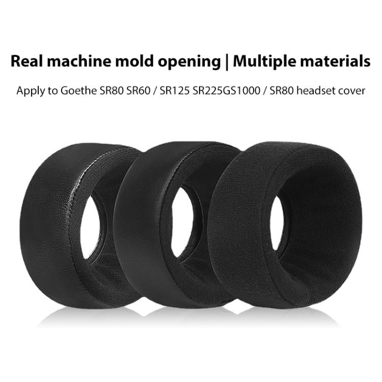 2pcs Protein Leather Fabric Earphone Replacement Earpads Pads For Grado SR60 / SR80 / SR125 / SR225(Black) - Earmuff & Pad by buy2fix | Online Shopping UK | buy2fix