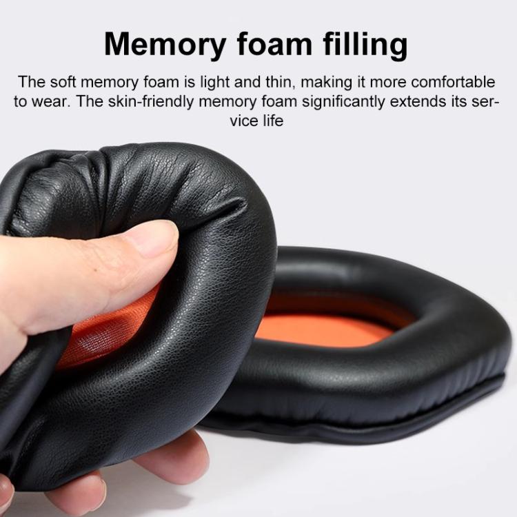1 Pair Snap-on Replacement Earpads For ASUS ROG Strix7.1, Material:Protein Leather(Black Orange) - Earmuff & Pad by buy2fix | Online Shopping UK | buy2fix