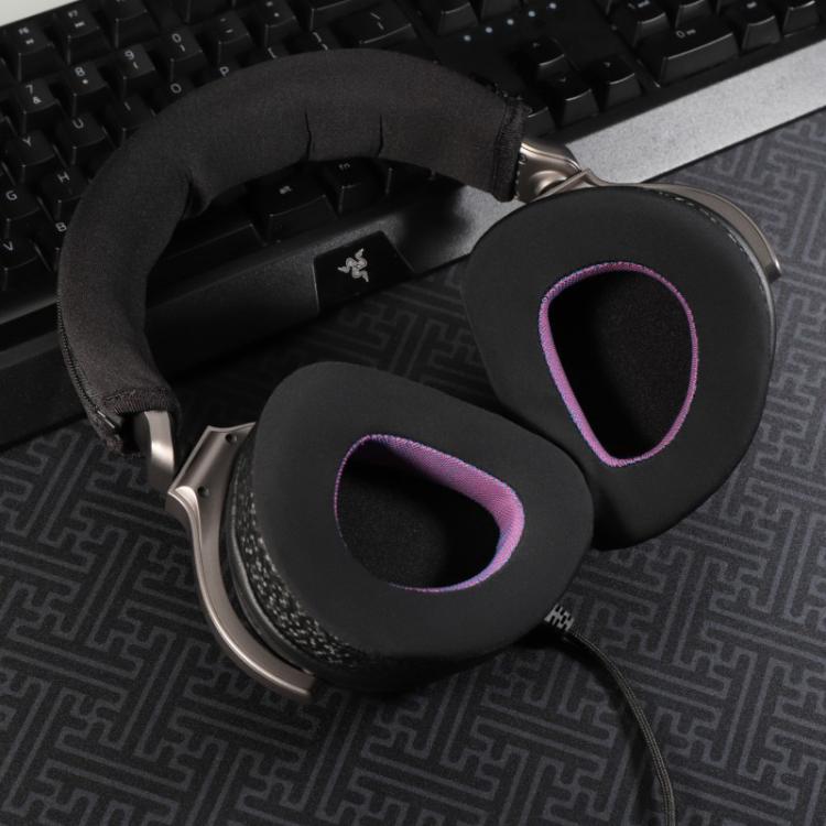 2pcs Insert Replacement Earpads For ASUS ROG Delta S, Material:Net Fabric(Black Purple) - Earmuff & Pad by buy2fix | Online Shopping UK | buy2fix