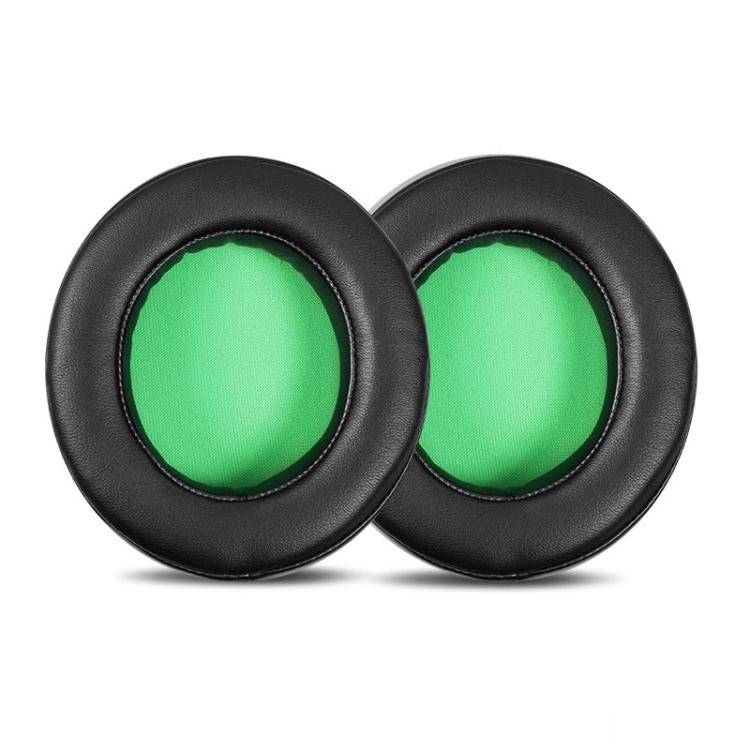 1 Pair Rotating Snap-on Replacement Earpads For Razer Kraken Pro V2, Material:Protein Leather(Black Green) - Earmuff & Pad by buy2fix | Online Shopping UK | buy2fix
