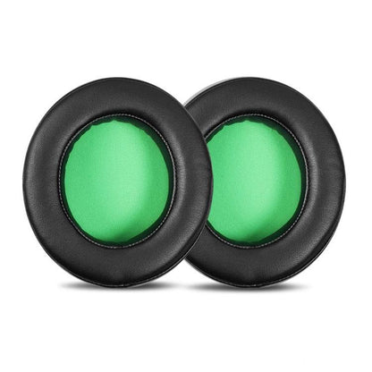 1 Pair Rotating Snap-on Replacement Earpads For Razer Kraken Pro V2, Material:Protein Leather(Black Green) - Earmuff & Pad by buy2fix | Online Shopping UK | buy2fix