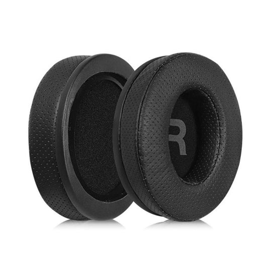 1 Pair Protein Leather Stitching LR Printing Punching Earphone Replacement Earpads Pads For Philips SHP9500(Black) - Earmuff & Pad by buy2fix | Online Shopping UK | buy2fix