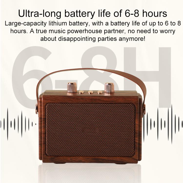 H1 Portable Outdoor Bluetooth Wireless Smart Speaker with Microphone(Wood Grain) - Desktop Speaker by buy2fix | Online Shopping UK | buy2fix