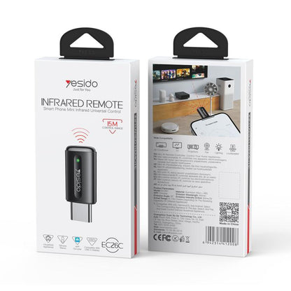 Yesido EC26C Type-C Mobile Phone Smart Remote Control Infrared Transmitter(Black) - Phone Remote Control by Yesido | Online Shopping UK | buy2fix