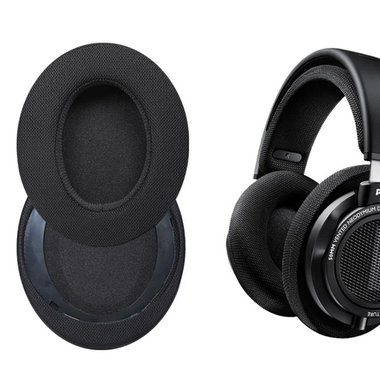2pcs Lambskin Gold Velvet Earphone Replacement Earpads Pads For Philips SHP9500(Black) - Earmuff & Pad by buy2fix | Online Shopping UK | buy2fix
