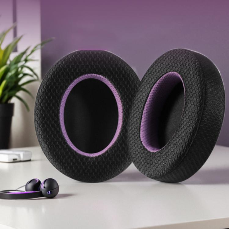 2 Pack Breathable Mesh Earphone Replacement Earpads Pads For Philips SHP9500(Black Purple) - Earmuff & Pad by buy2fix | Online Shopping UK | buy2fix