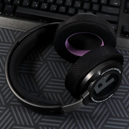 2 Pack Ice Gel Earphone Replacement Earpads Pads For Philips SHP9500(Black Purple) - Earmuff & Pad by buy2fix | Online Shopping UK | buy2fix