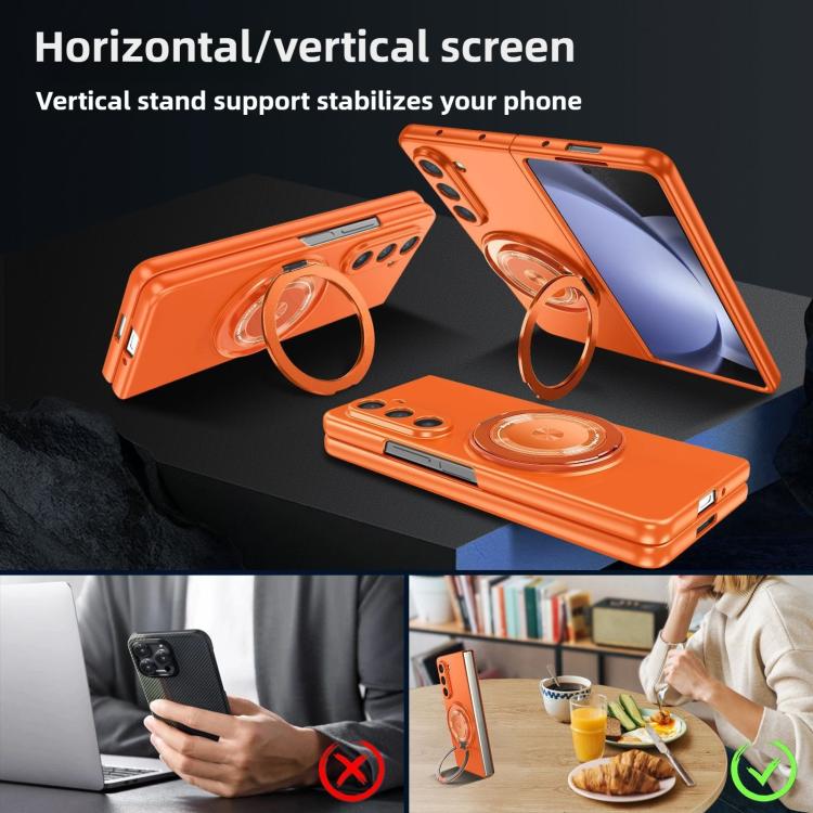 For Samsung Galaxy Z Fold7 Kalebol MagSafe Rotation Holder PC Phone Case(Black) - Galaxy Z Fold7 5G Cases by Kalebol | Online Shopping UK | buy2fix