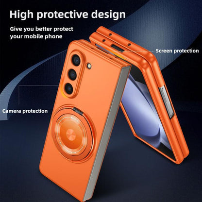 For Samsung Galaxy Z Fold7 Kalebol MagSafe Rotation Holder PC Phone Case(Orange) - Galaxy Z Fold7 5G Cases by Kalebol | Online Shopping UK | buy2fix