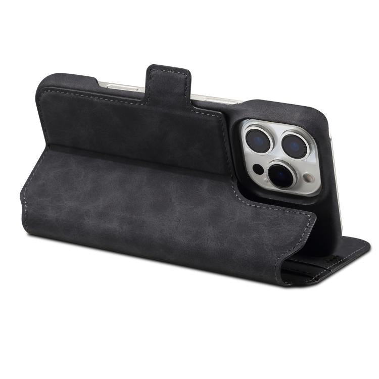 For iPhone 16 Plus Denior B07 MagSafe Detachable Leather Phone Case(Black) - iPhone 16 Plus Cases by Denior | Online Shopping UK | buy2fix