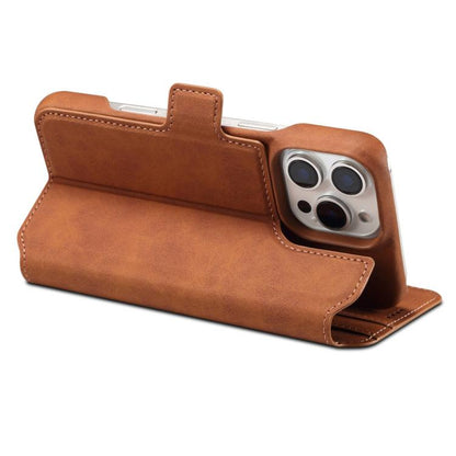 For iPhone 16 Plus Denior B07 MagSafe Detachable Leather Phone Case(Brown) - iPhone 16 Plus Cases by Denior | Online Shopping UK | buy2fix