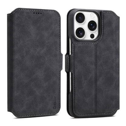 For iPhone 16 Pro Max Denior B07 MagSafe Detachable Leather Phone Case(Black) - iPhone 16 Pro Max Cases by Denior | Online Shopping UK | buy2fix