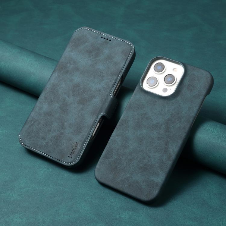 For iPhone 16 Pro Max Denior B07 MagSafe Detachable Leather Phone Case(Blue) - iPhone 16 Pro Max Cases by Denior | Online Shopping UK | buy2fix