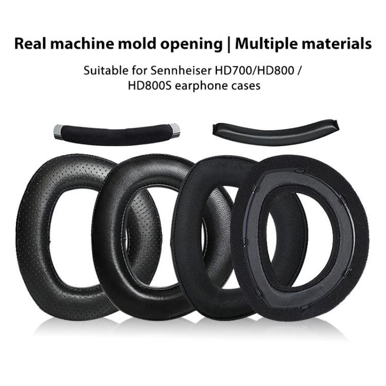 2pcs Snap-on Replacement Earpads For Sennheiser HD700, Material:Lambskin + Flannel Stitching(Black) - Earmuff & Pad by buy2fix | Online Shopping UK | buy2fix