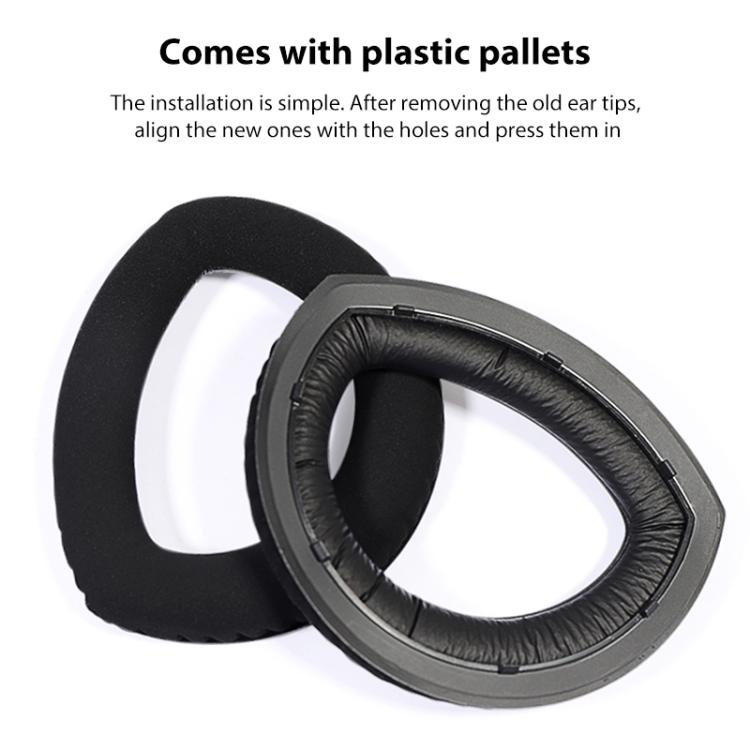 2pcs Snap-on Replacement Earpads For Sennheiser HD700, Material:Flannel Stitching(Black) - Earmuff & Pad by buy2fix | Online Shopping UK | buy2fix