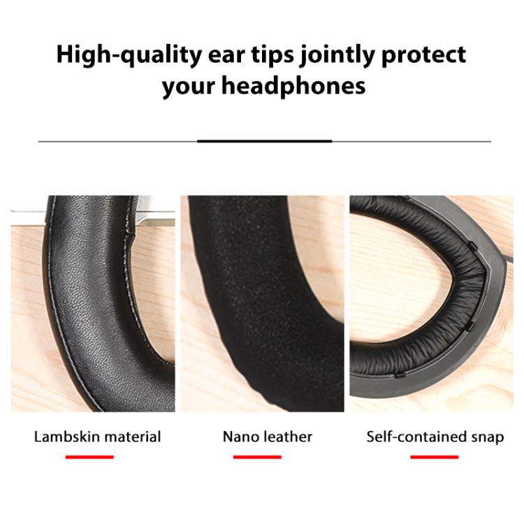2pcs Snap-on Replacement Earpads For Sennheiser HD700, Material:Lambskin + Flannel Stitching(Black) - Earmuff & Pad by buy2fix | Online Shopping UK | buy2fix