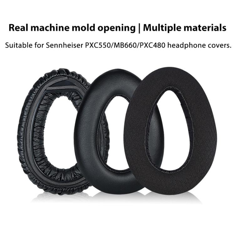 2pcs Snap-on Replacement Earpads For Sennheiser PXC550 / PXC480 / MB660, Material:Thickened Protein Leather(Black) - Earmuff & Pad by buy2fix | Online Shopping UK | buy2fix