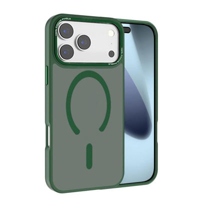 For iPhone 17 Pro Kalebol Metal Lens Frame MagSafe Frosted PC Phone Case(Dark Green) - iPhone 17 Pro Cases by Kalebol | Online Shopping UK | buy2fix
