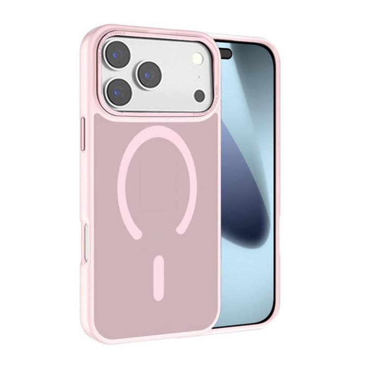 For iPhone 17 Pro Kalebol Metal Lens Frame MagSafe Frosted PC Phone Case(Pink) - iPhone 17 Pro Cases by Kalebol | Online Shopping UK | buy2fix