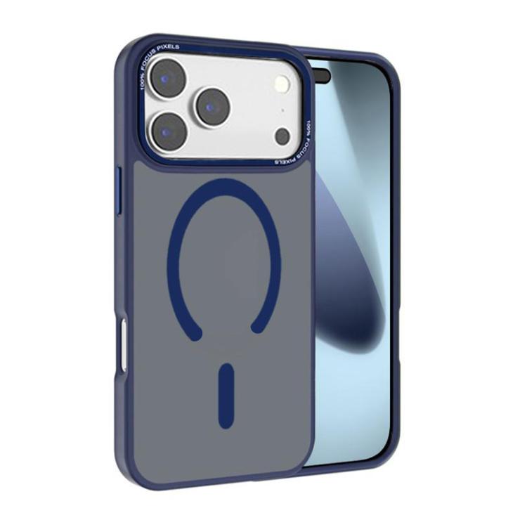 For iPhone 17 Pro Kalebol Metal Lens Frame MagSafe Frosted PC Phone Case(Navy Blue) - iPhone 17 Pro Cases by Kalebol | Online Shopping UK | buy2fix